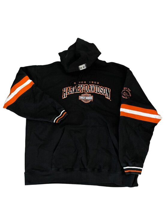 Harley-Davidson Other - Vintage 2003 Harley-Davidson Black Orange Hoodie Men’s XL